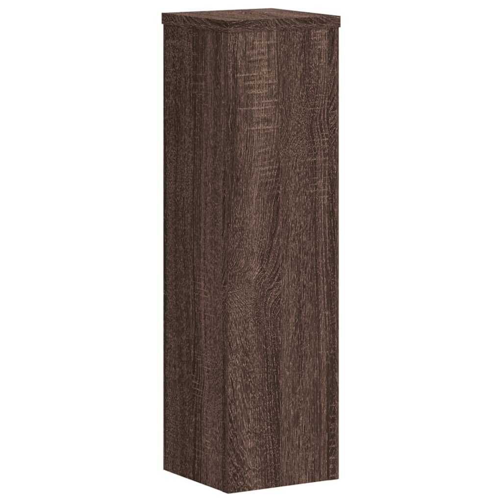 vidaXL Plantenstandaards 2 st 17x17x60 cm bewerkt hout bruin eiken