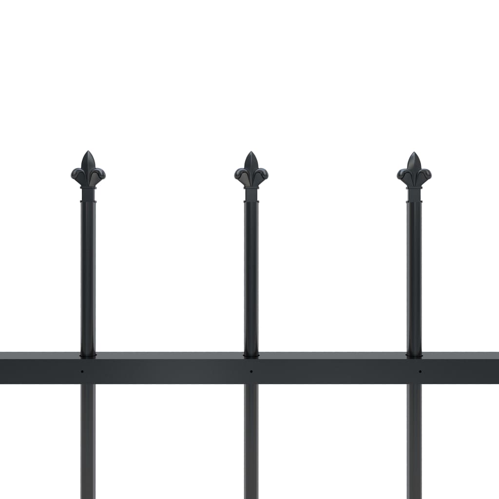 vidaXL Tuinhek met speren bovenkant 5,1x1,2 m staal zwart