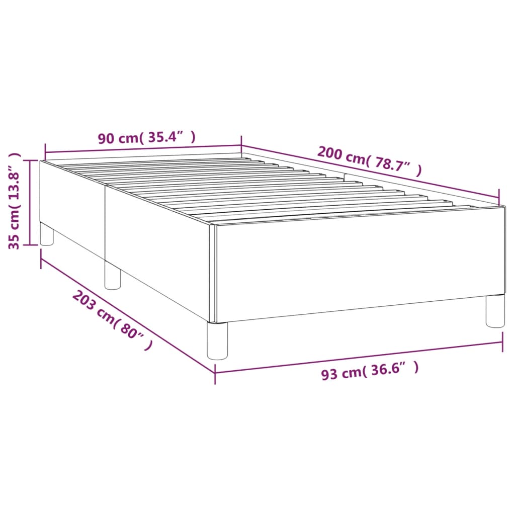 vidaXL Bedframe stof groen 90x200 cm