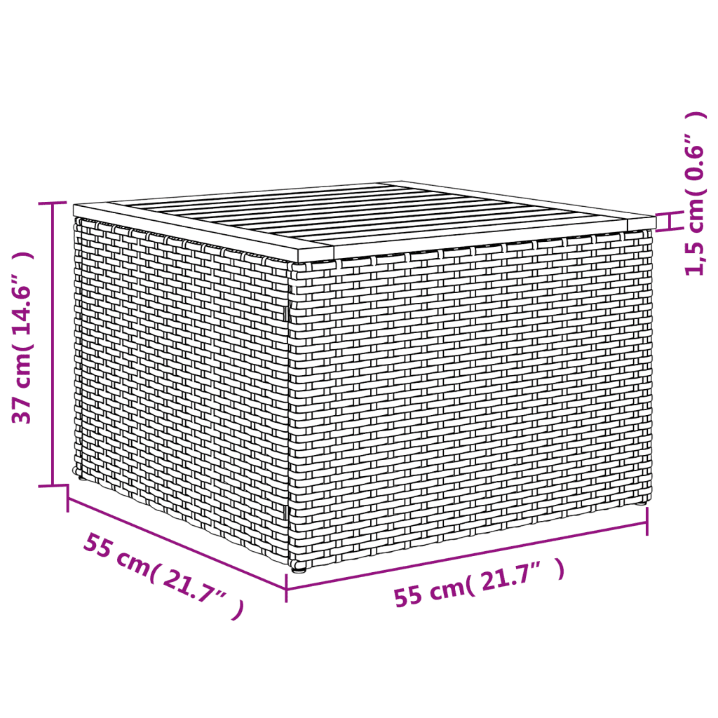 vidaXL 6-delige Loungeset met kussens poly rattan zwart