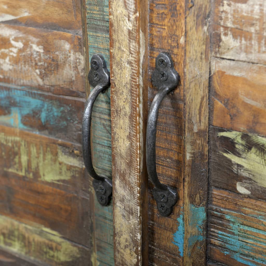 vidaXL Boekenkast met 3 schappen 2 deuren gerecycled hout meerkleurig