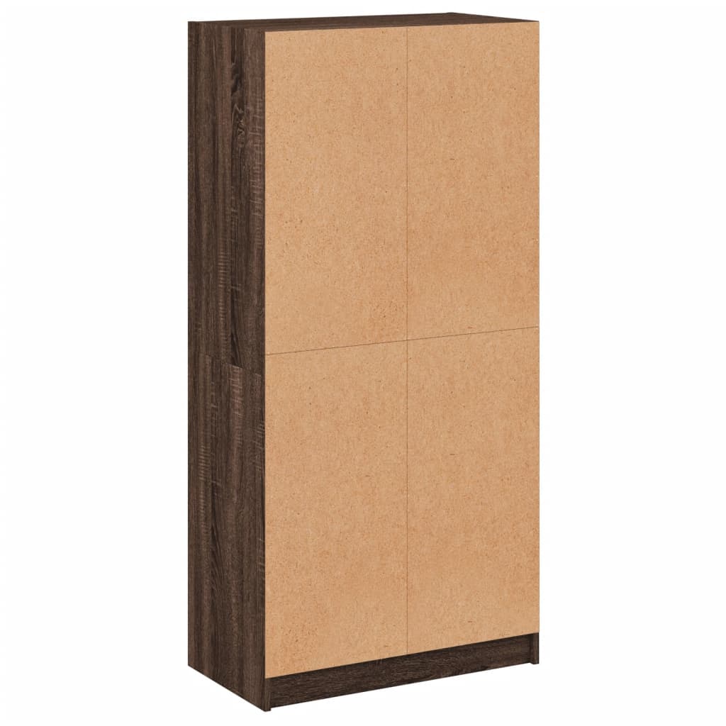 vidaXL Hoge kast met deuren 68x37x142 cm bewerkt hout bruin eikenkleur