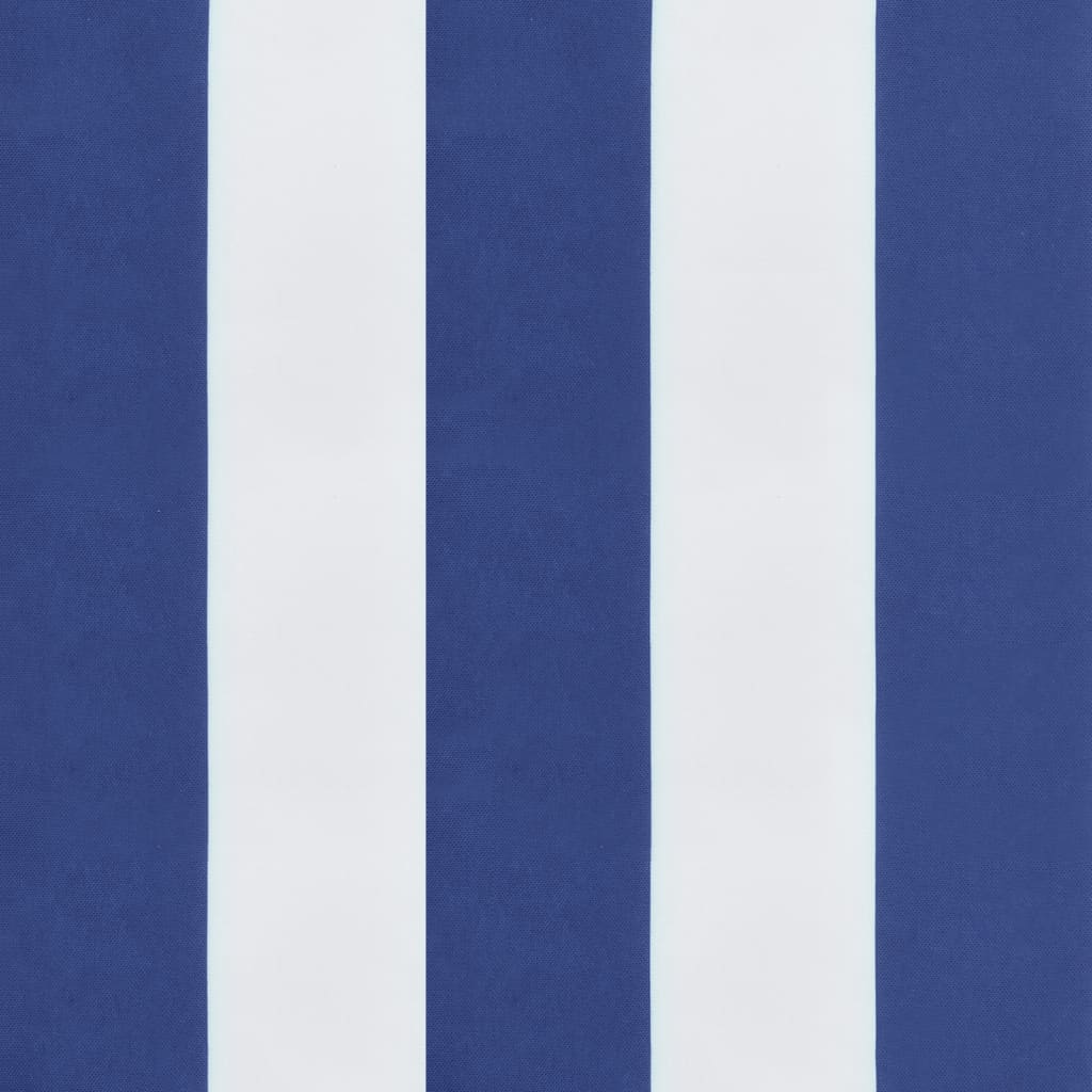 vidaXL Stoelkussens 2 st hoge rug gestreept stof wit en blauw