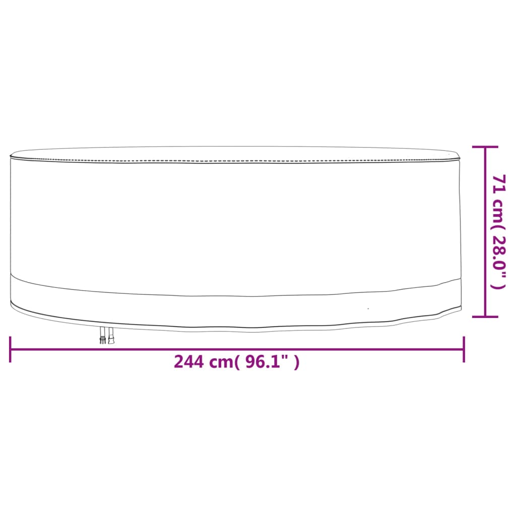 vidaXL Tuinmeubelhoes rond 600D Ø 244x71 cm oxford beige