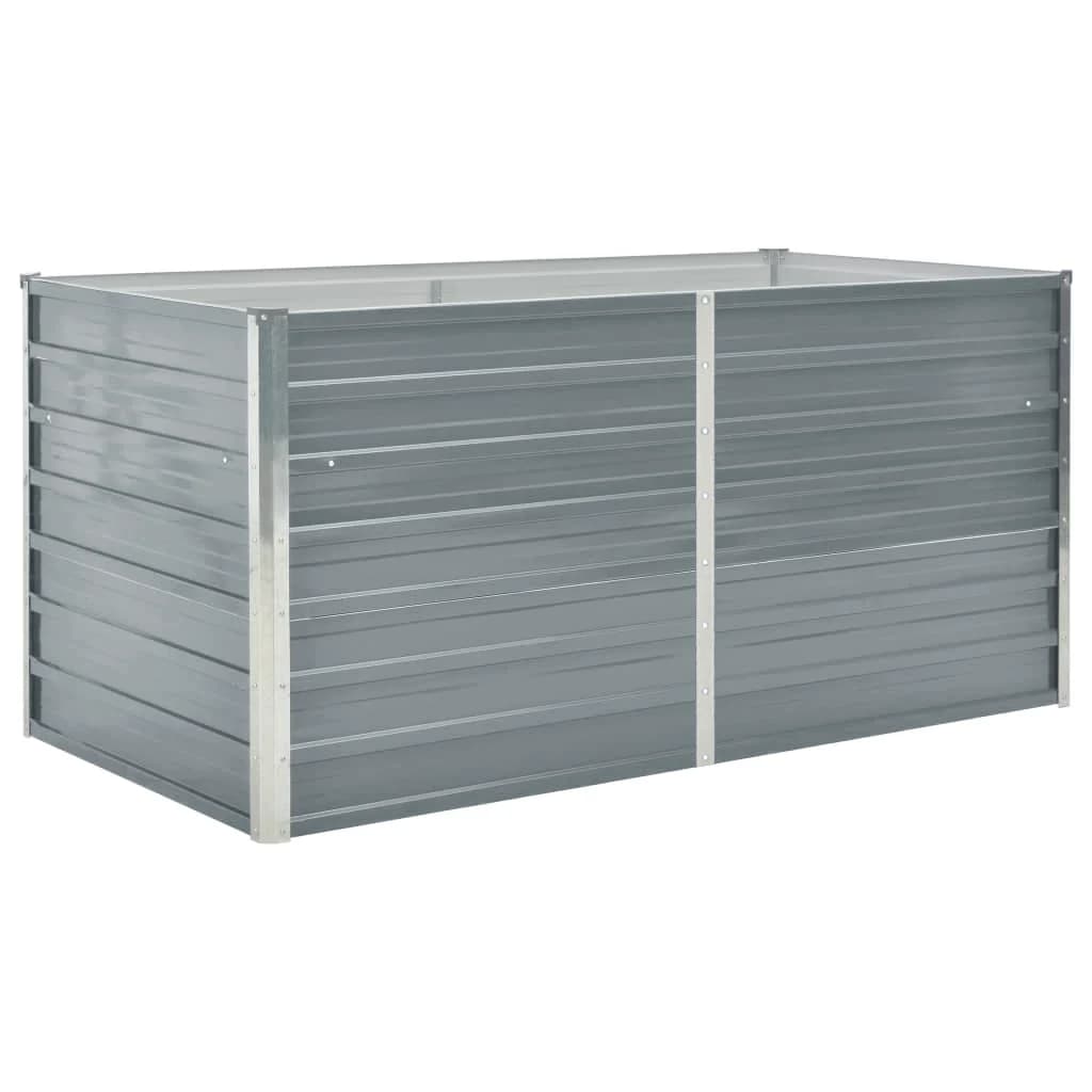 Plantenbak verhoogd 160x80x77 cm gegalvaniseerd staal zilver kopen