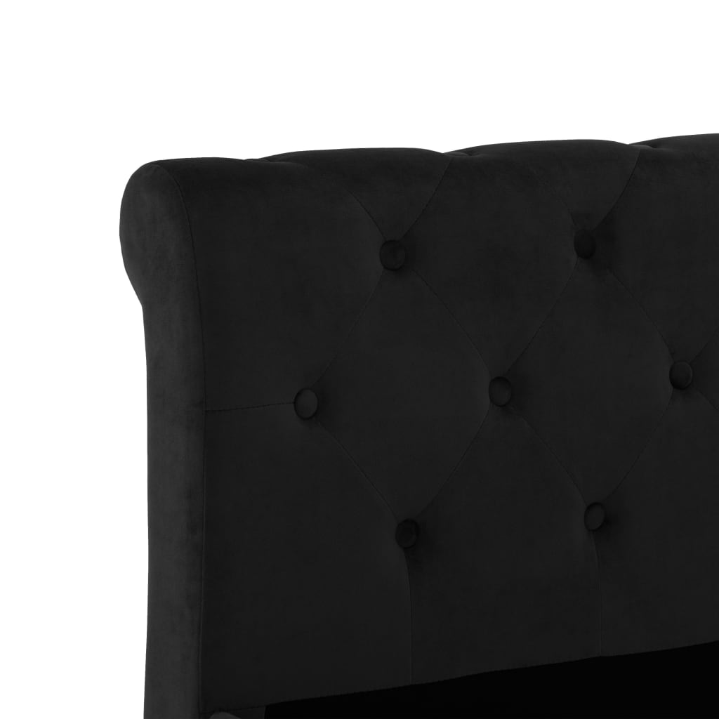 vidaXL Bedframe fluweel zwart 200x200 cm