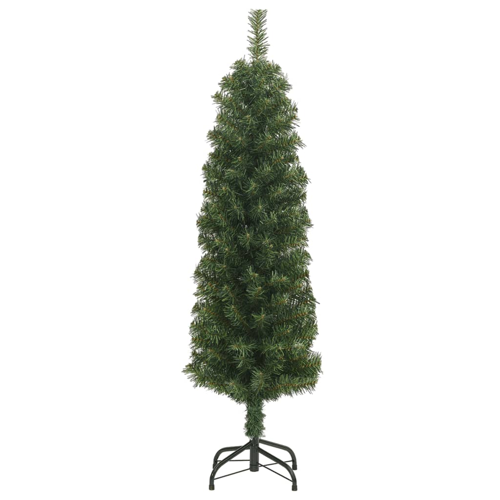 vidaXL Kunstkerstboom met standaard smal 150 cm PVC groen