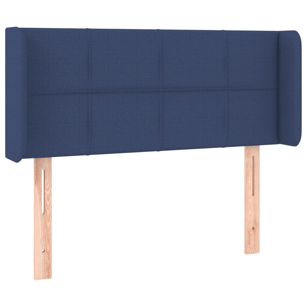 vidaXL Hoofdbord met randen 83x16x78/88 cm stof blauw