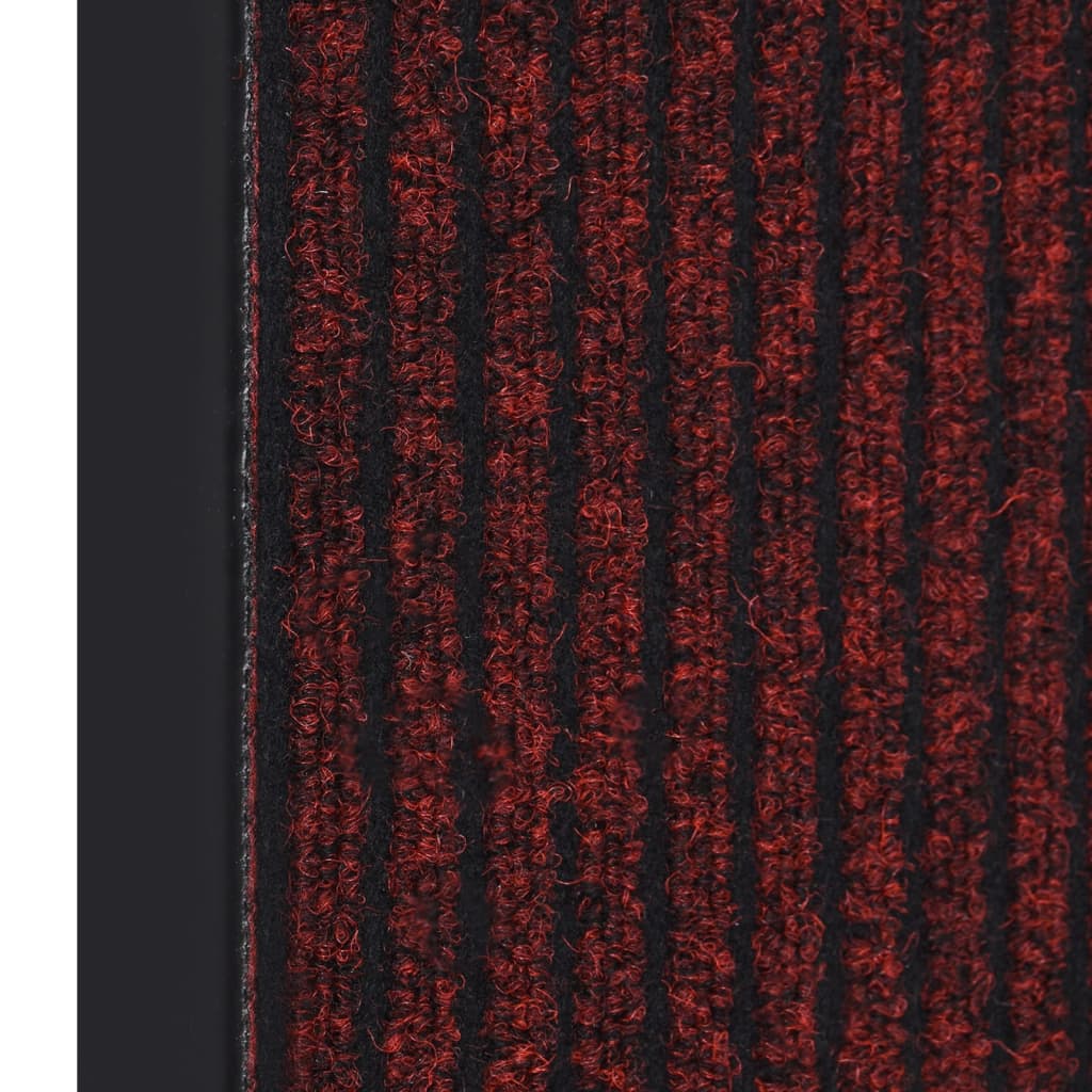 vidaXL Deurmat 60x80 cm gestreept rood