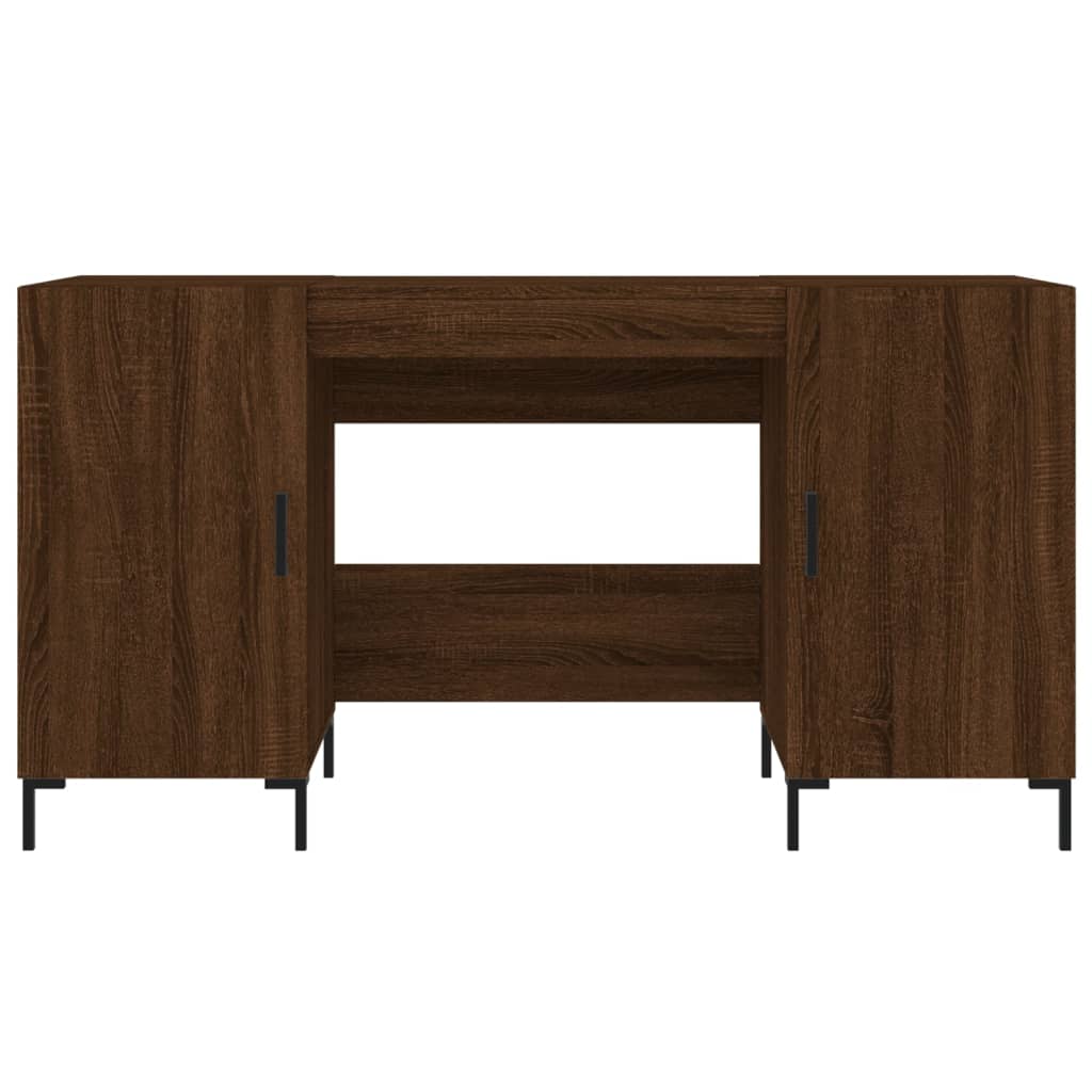 vidaXL Bureau 140x50x75 cm bewerkt hout bruin eikenkleur