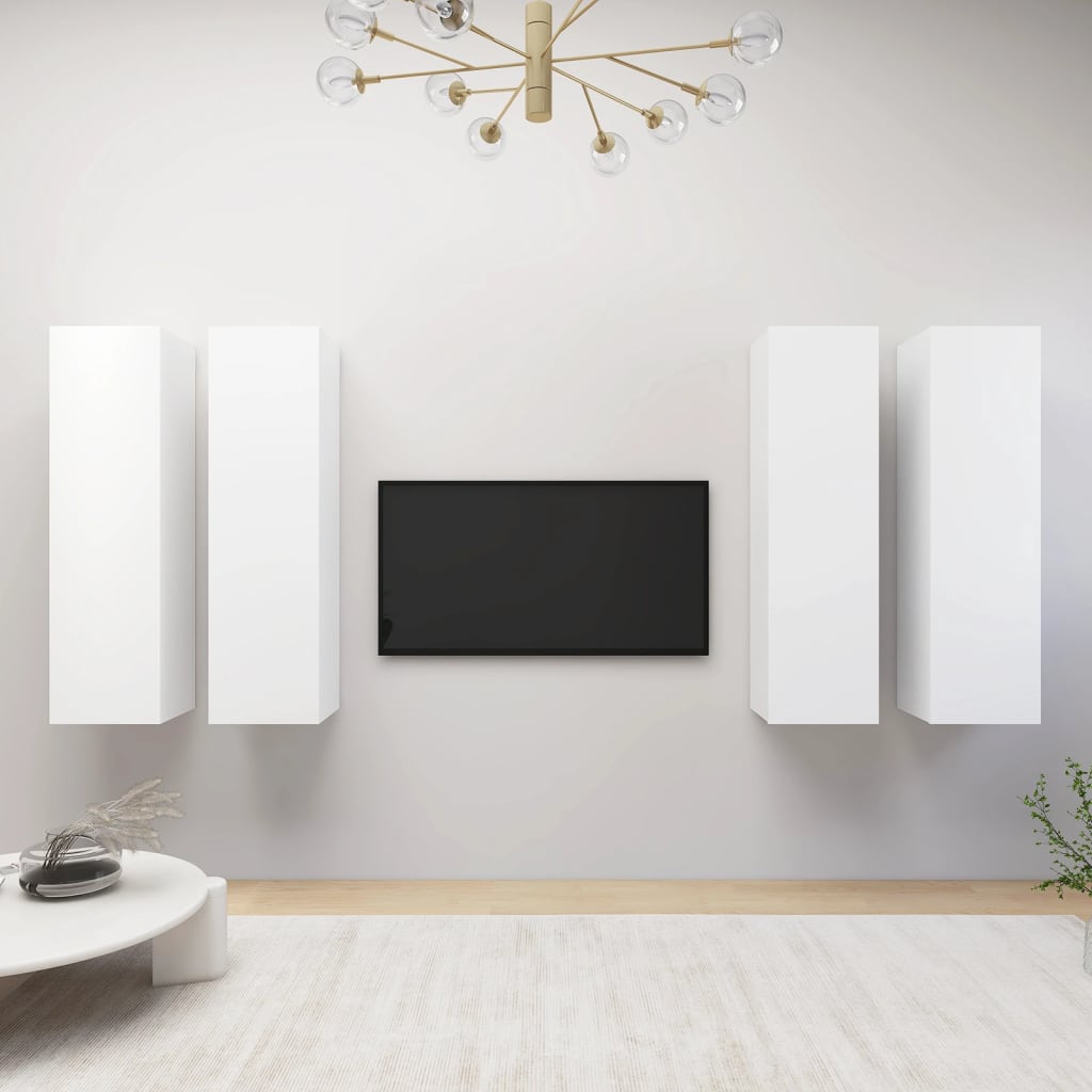 vidaXL Tv-meubelen 4 st 30,5x30x110 cm bewerkt hout wit