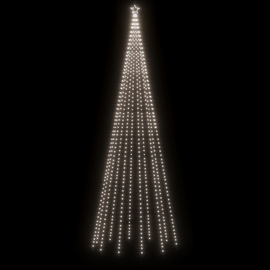 vidaXL Kerstboom met grondpin 732 LED's koudwit 500 cm