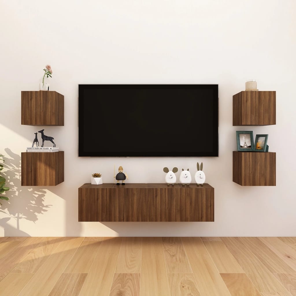 vidaXL Tv-wandmeubel 30,5x30x30 cm bruin eikenkleur