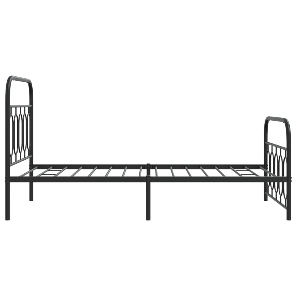 vidaXL Bedframe met hoofd- en voeteneinde metaal zwart 100x200 cm