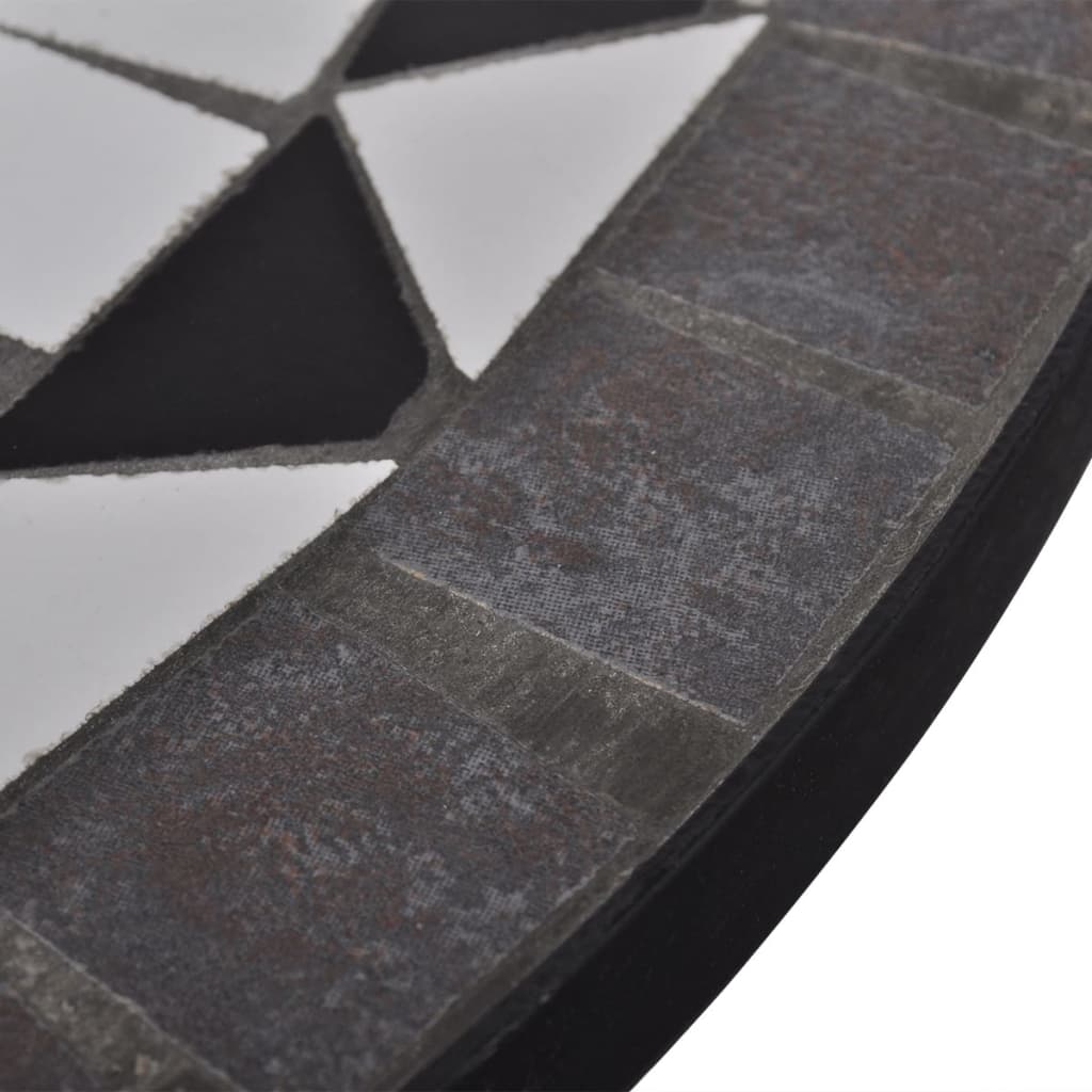 vidaXL 3-delige Bistroset keramische tegel zwart en wit