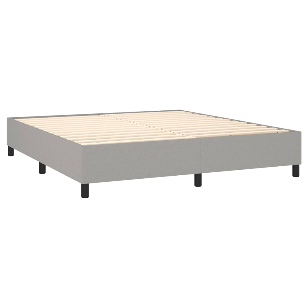 vidaXL Boxspring met matras stof lichtgrijs 180x200 cm