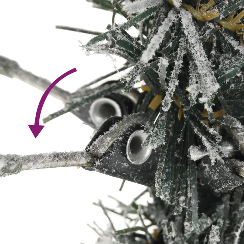 vidaXL Kunstkerstboom met sneeuw smal 210 cm PVC en PE