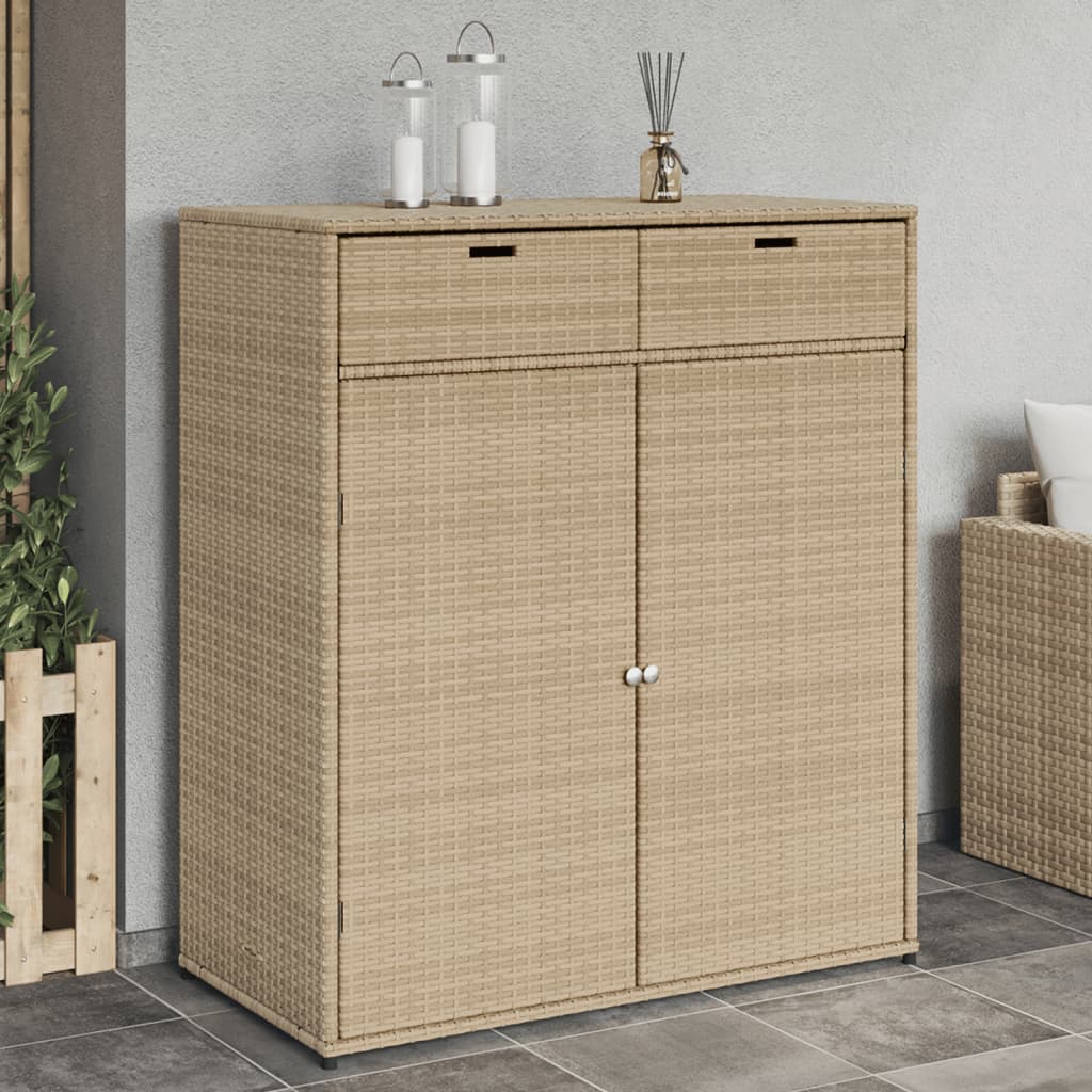 vidaXL Tuinkast 105x55x113 cm poly rattan beige