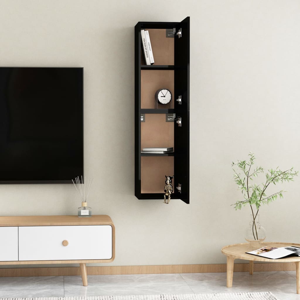 vidaXL Tv-meubelen 2 st 30,5x30x60 cm bewerkt hout hoogglans zwart