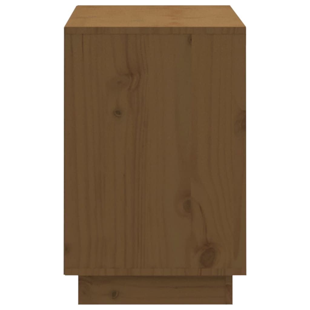 vidaXL Schoenenkast 110x34x52 cm massief grenenhout honingbruin