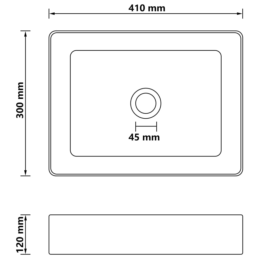 vidaXL Wastafel 41x30x12 cm keramiek mat donkerblauw