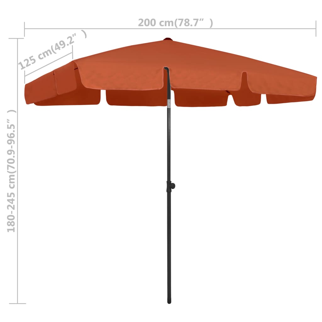 vidaXL Strandparasol 200x125 cm terracottakleurig