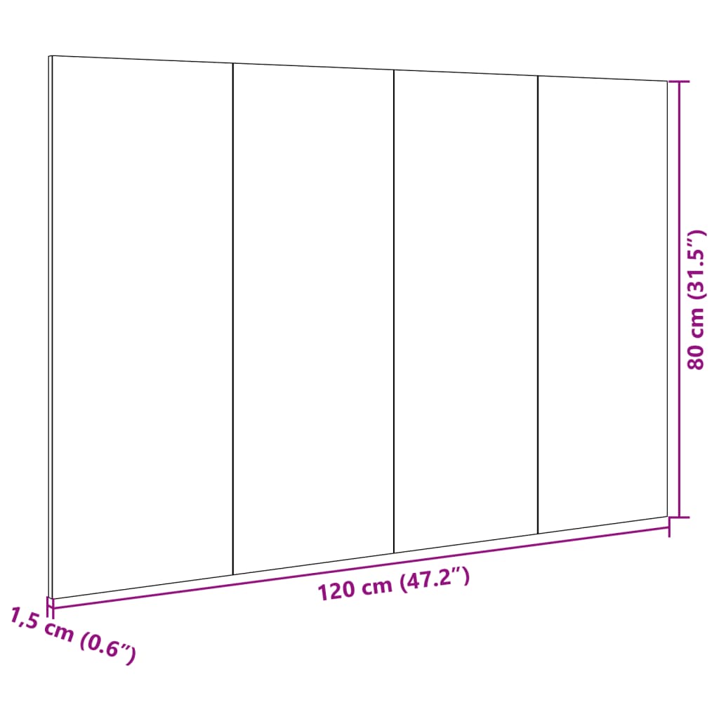 vidaXL Hoofdbord met kastjes 120 cm bewerkt hout gerookt eikenkleurig