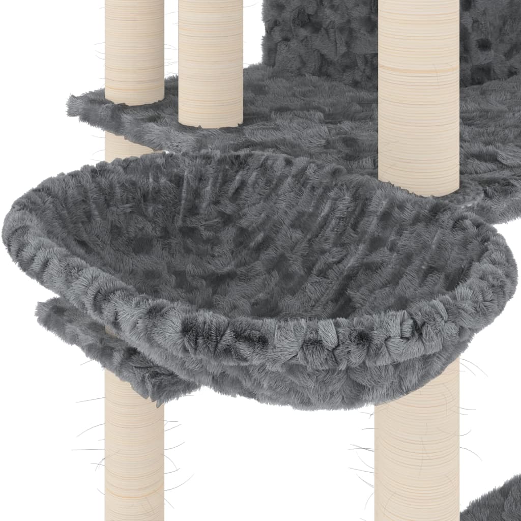 vidaXL Kattenmeubel met sisal krabpalen 191 cm donkergrijs