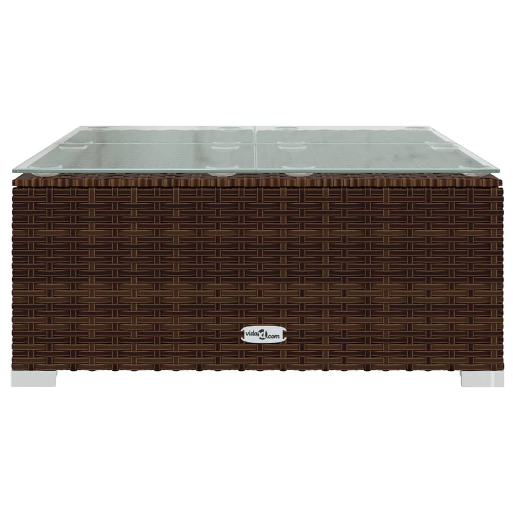 vidaXL 11-delige Loungeset met kussens poly rattan bruin