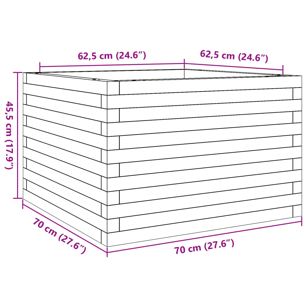 vidaXL Plantenbak 70x70x45,5 cm massief douglashout