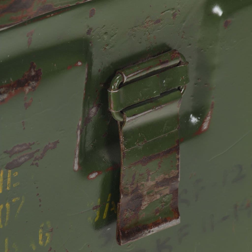 vidaXL Opbergkist militaire stijl 68x24x66 cm ijzer