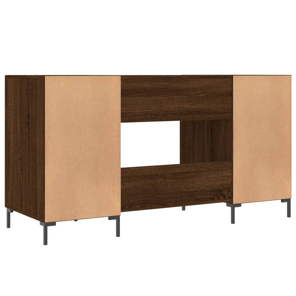 vidaXL Bureau 140x50x75 cm bewerkt hout bruin eikenkleur