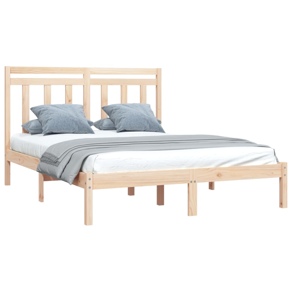 vidaXL Bedframe massief hout 135x190 cm