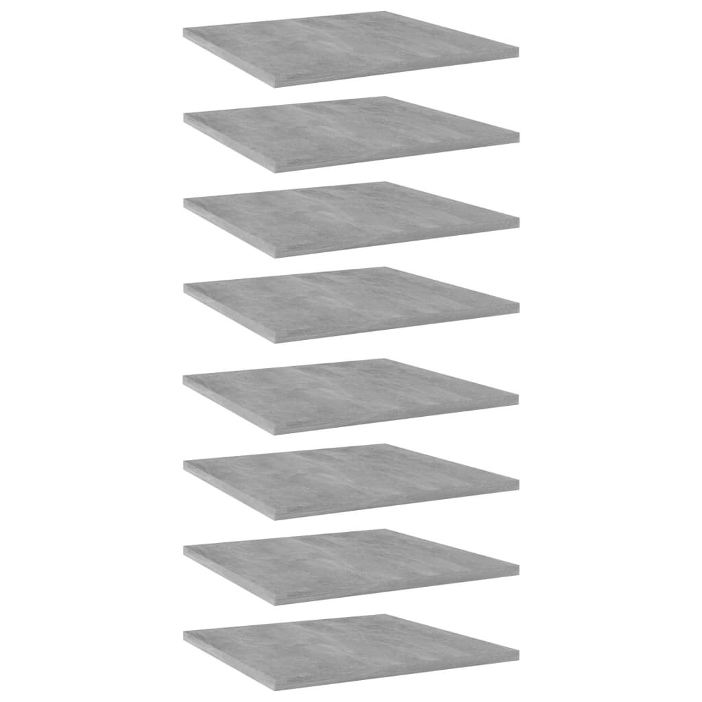 vidaXL Wandschappen 8 st 40x40x1,5 cm spaanplaat betongrijs