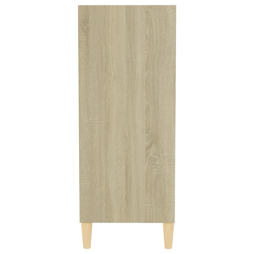 vidaXL Dressoir 57x35x90 cm bewerkt hout wit en sonoma eikenkleurig