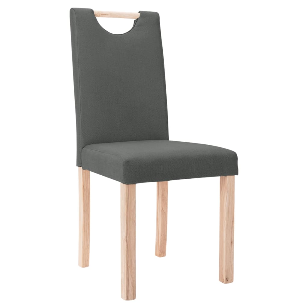 vidaXL Eetkamerstoelen 6 st stof donkergrijs
