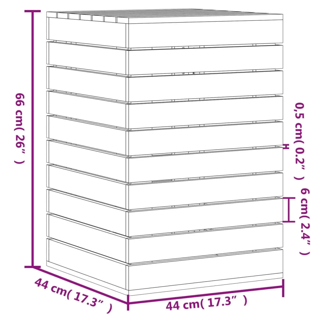 vidaXL Wasmand 44x44x66 cm massief grenenhout zwart