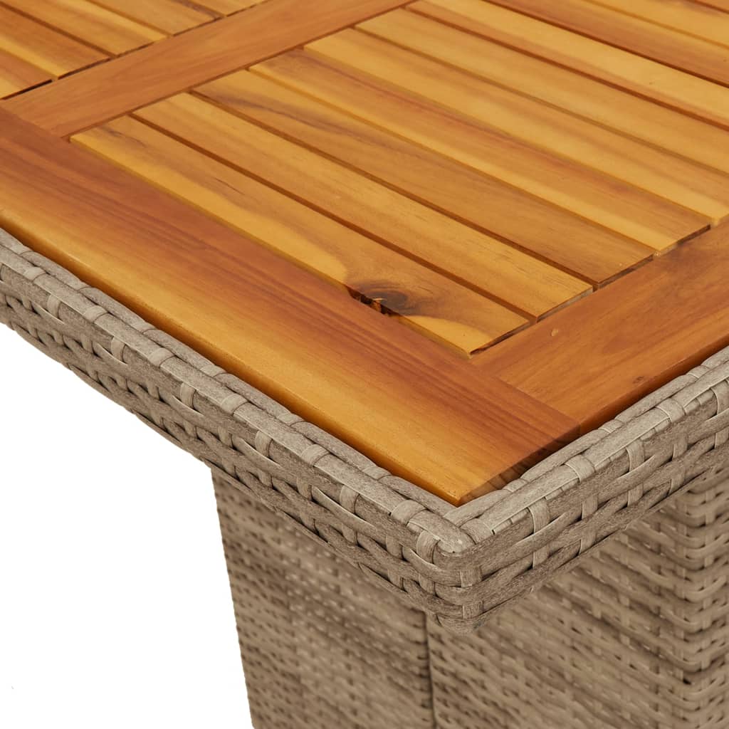 vidaXL 9-delige Tuinset met kussens poly rattan gemengd beige