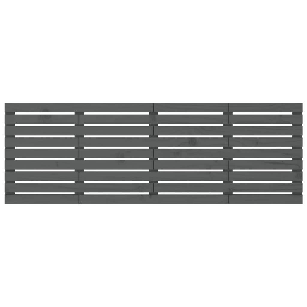 vidaXL Hoofdbord wandmontage 206x3x63 cm massief grenenhout grijs