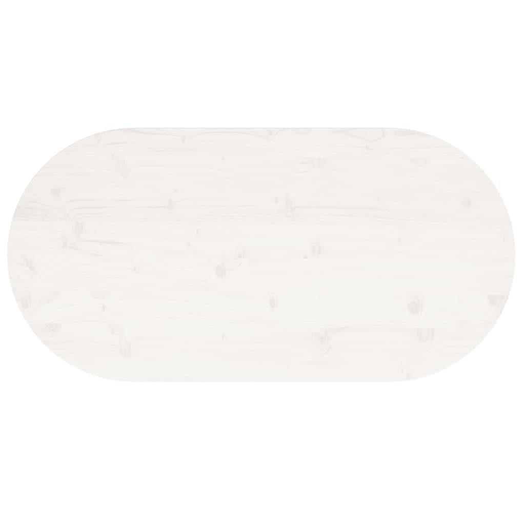 vidaXL Tafelblad ovaal 90x45x2,5 cm massief grenenhout wit