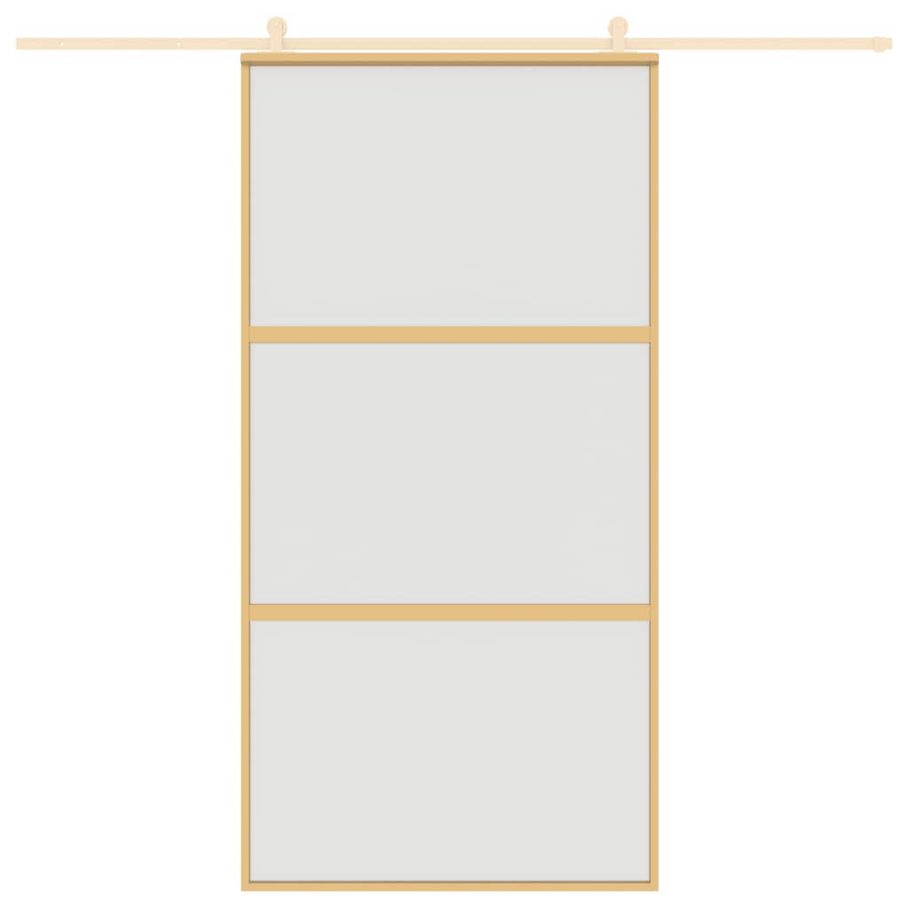 vidaXL Schuifdeur 102,5x205 cm mat ESG-glas en aluminium goudkleurig