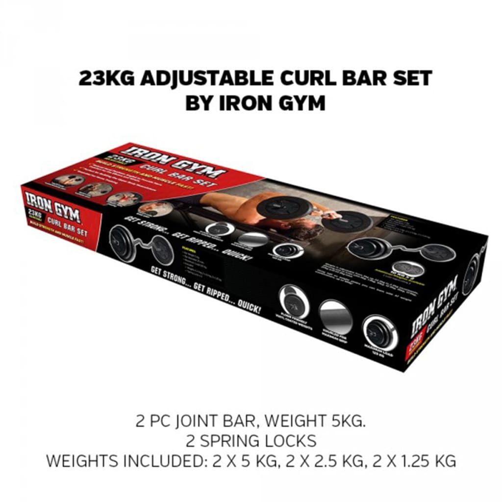 Iron Gym Aanpasbare curlstang set 23 kg IRG033