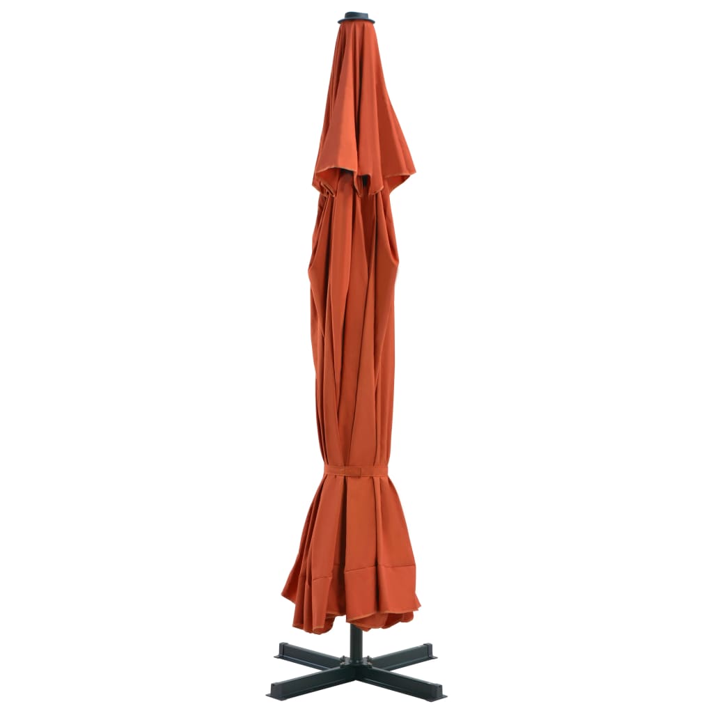 vidaXL Parasol met draagbare voet terracottakleurig