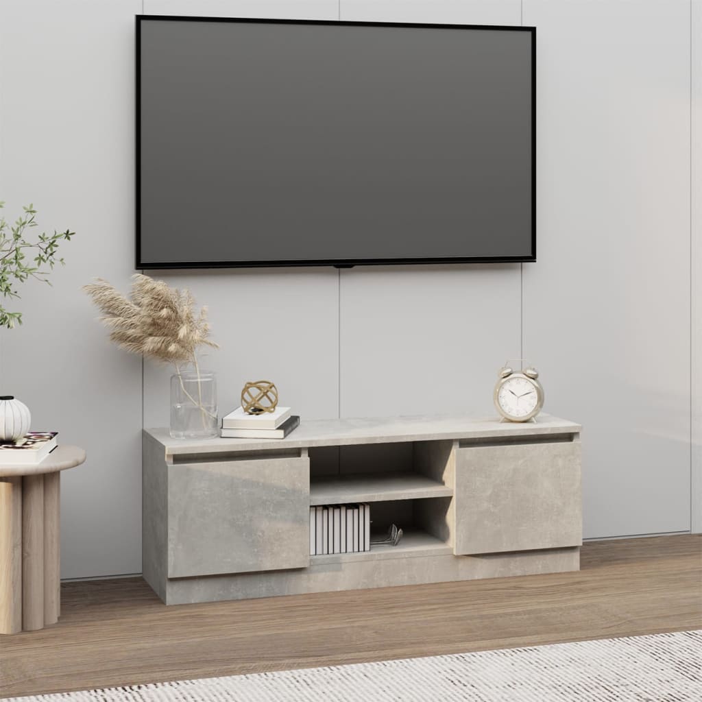 vidaXL Tv-meubel met deur 102x30x36 cm betongrijs