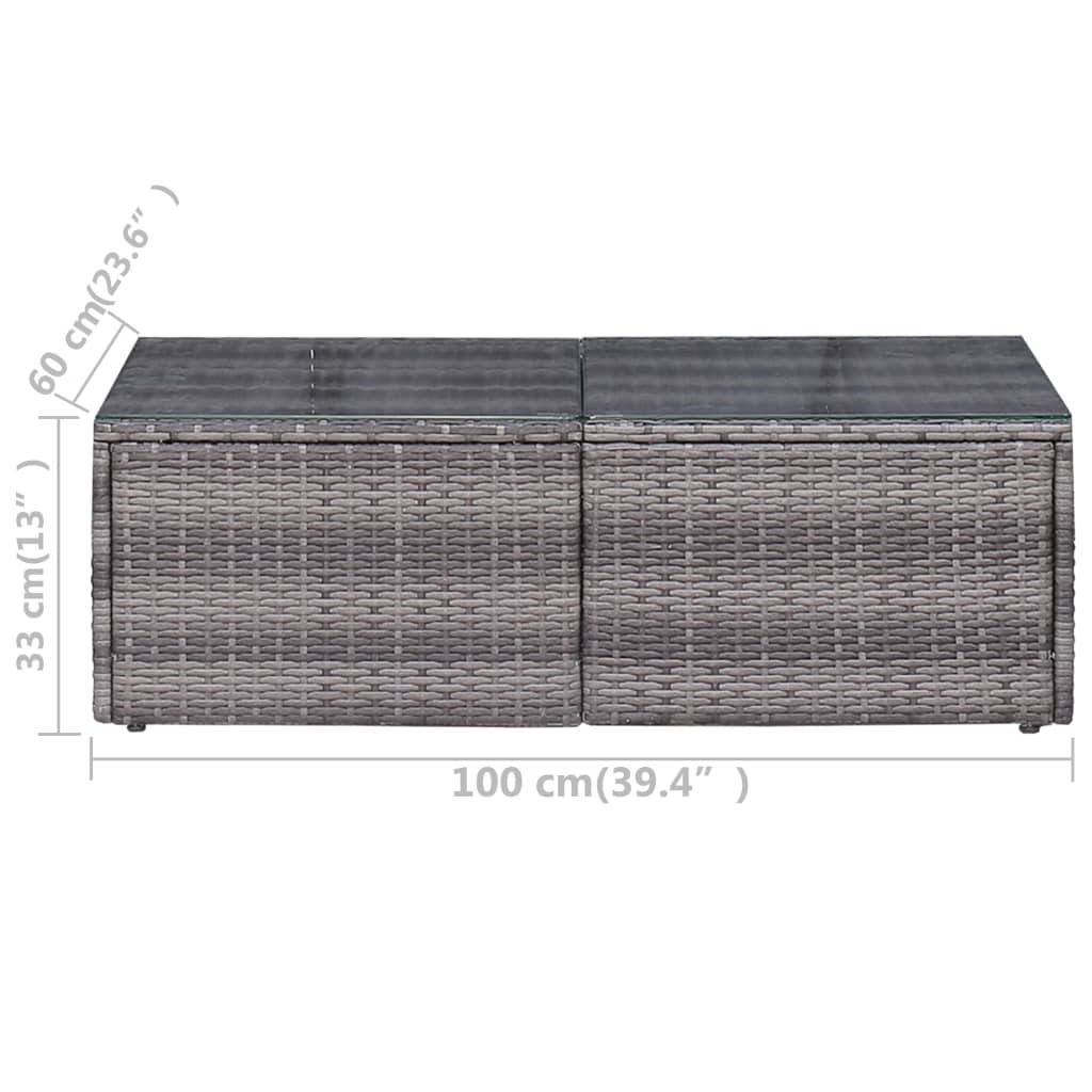 vidaXL 9-delige Loungeset met kussens poly rattan grijs