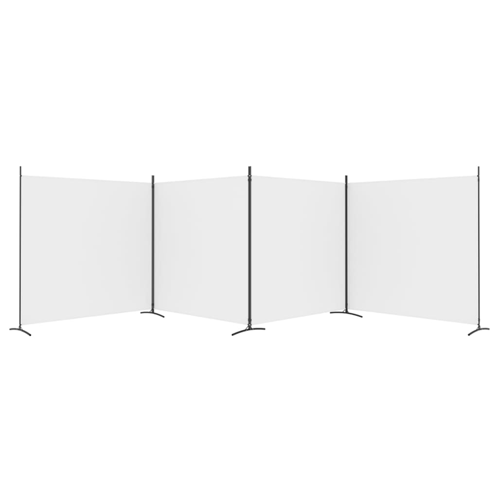 vidaXL Kamerscherm met 4 panelen 698x180 cm stof wit