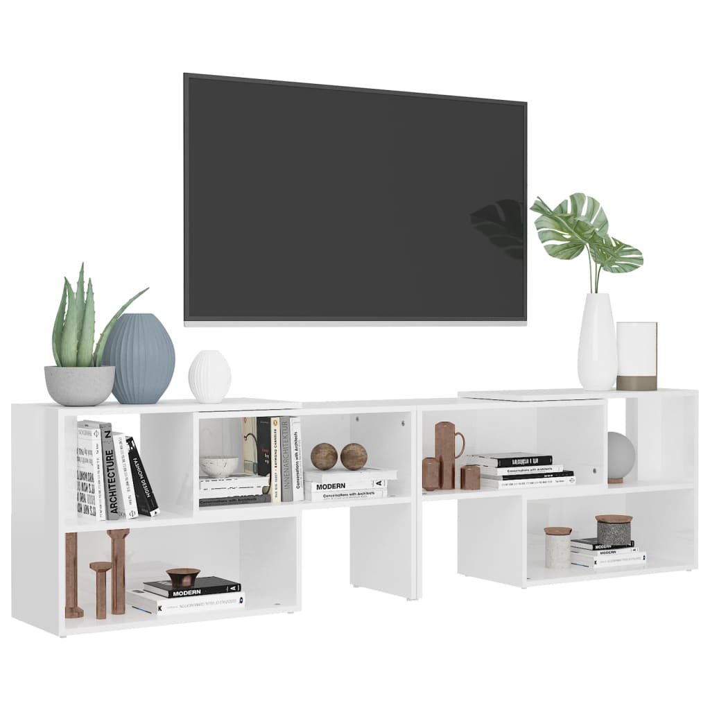 vidaXL Tv-meubel 149x30x52 cm bewerkt hout hoogglans wit