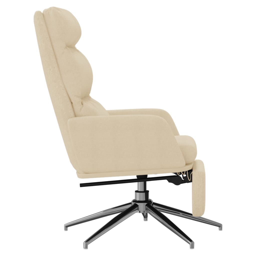 vidaXL Relaxstoel met voetensteun stof crèmekleurig