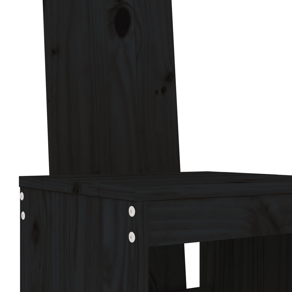 vidaXL Barkrukken 2 st 40x42x120 cm massief grenenhout zwart