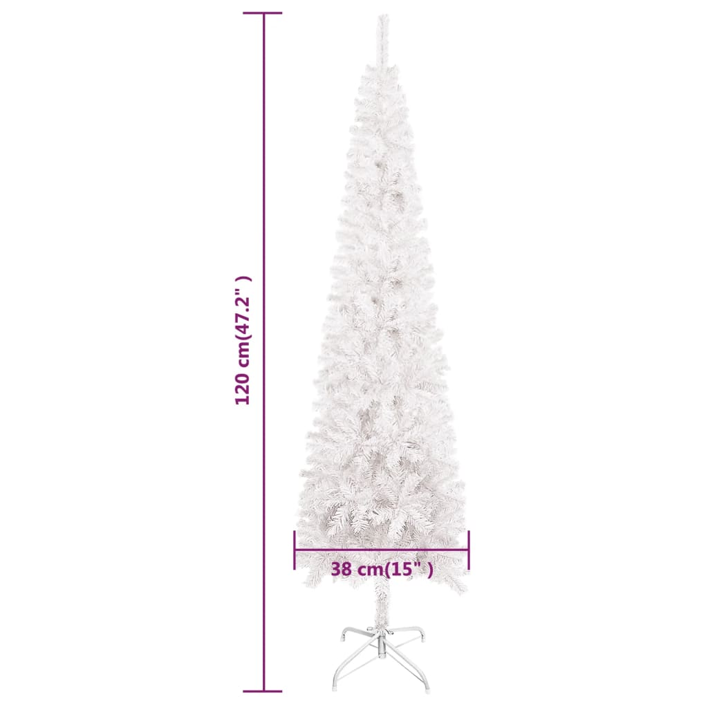 vidaXL Kerstboom met LED smal 120 cm wit